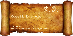 Kossik Dávid névjegykártya