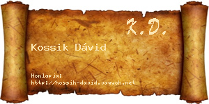 Kossik Dávid névjegykártya